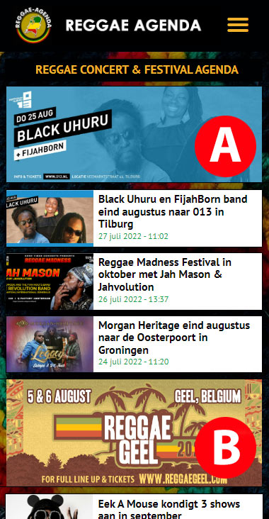 mobiele banners reggae agenda
