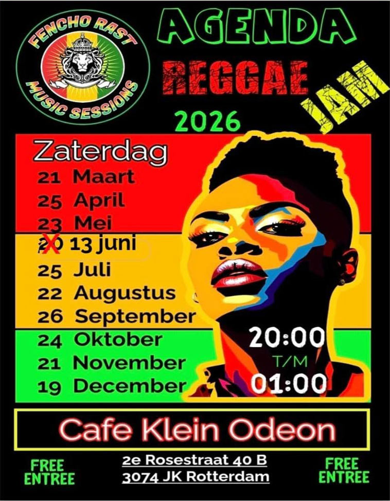 Reggae Jam Odeon Rotterdam 2026